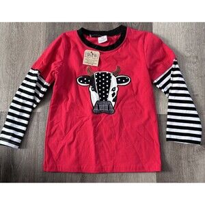 girls shirts size 7/8 Just-in Grace Designs Cow